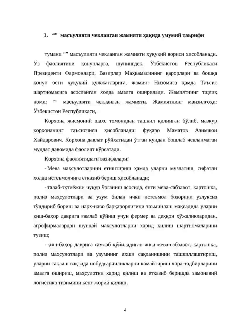 MCHJ Amaliyot hisoboti 4