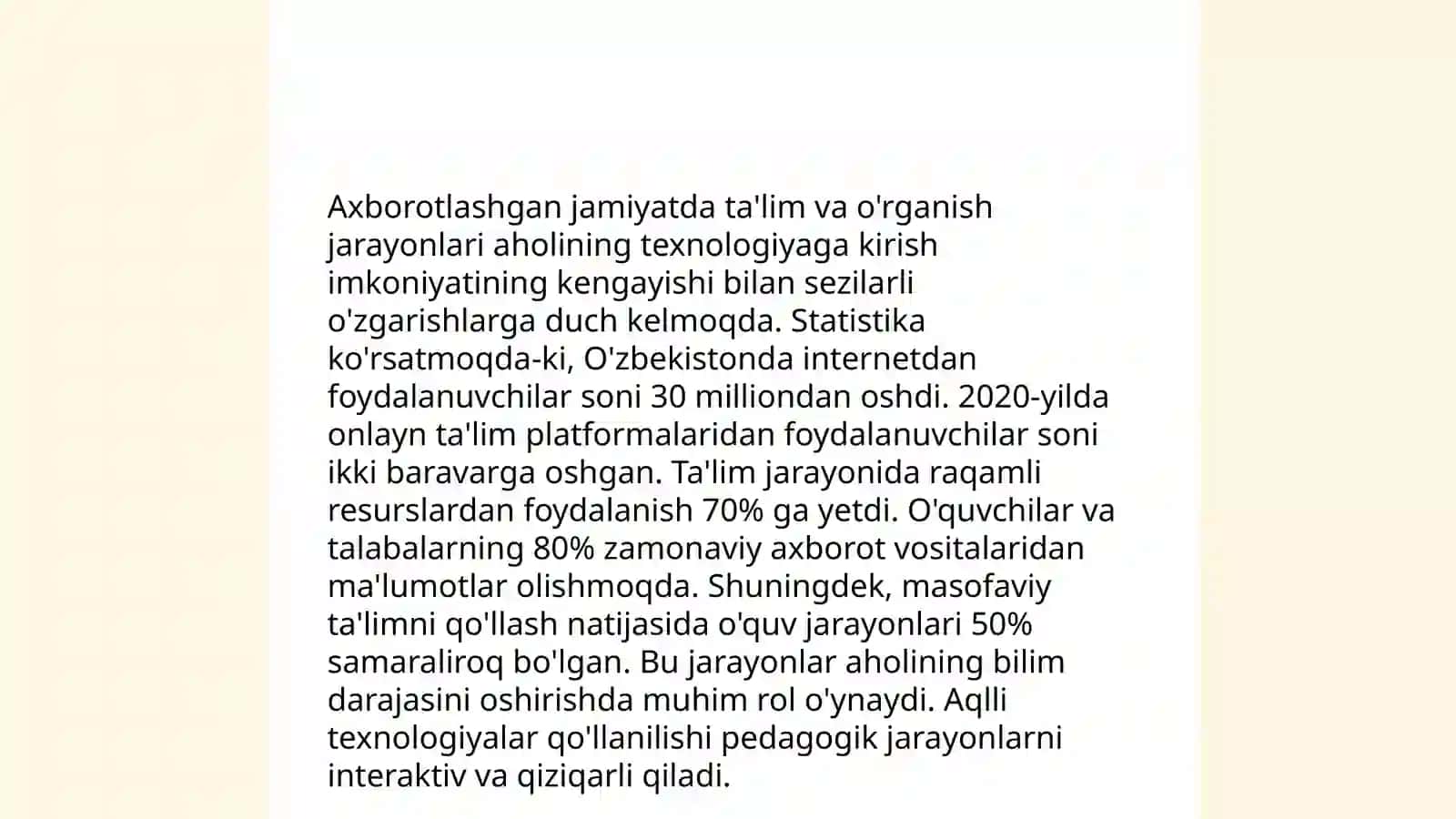 Axborotlashgan jamiyatning óziga xos jihatlari 4