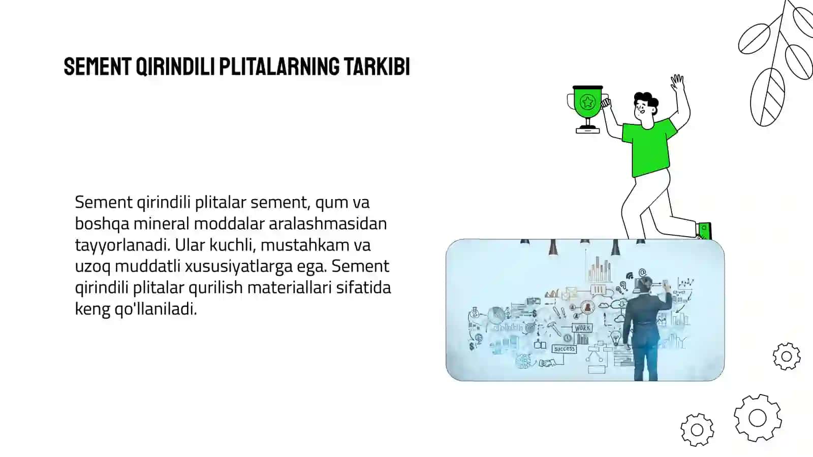 Sement qirindili plitalarning asosiy xossalari va ishlatilishi sohalari 4