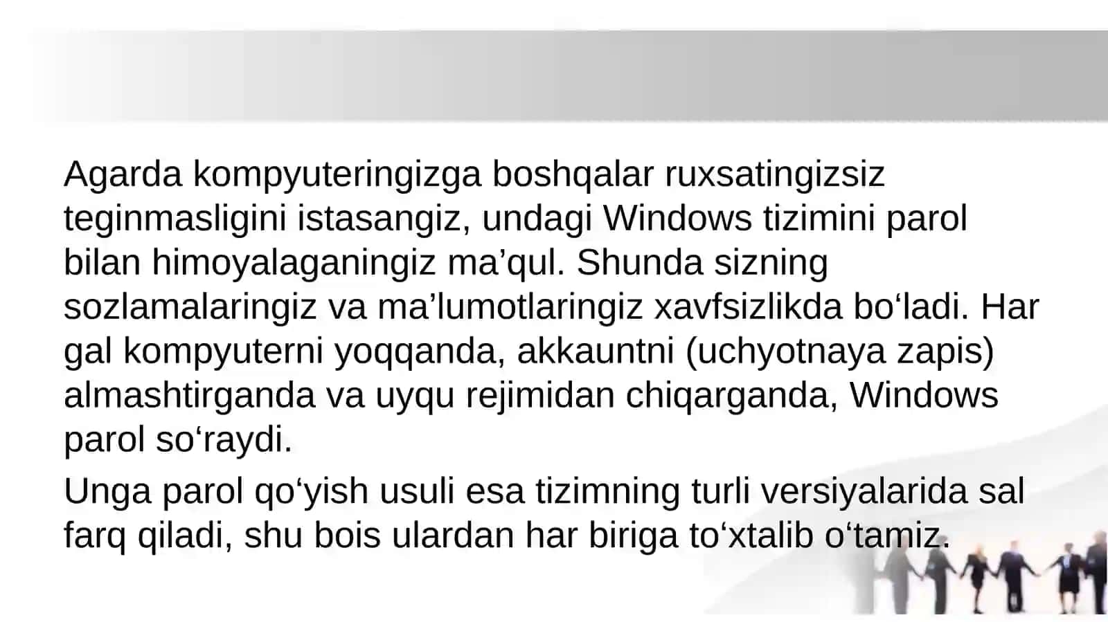 Windows’ga parol qo‘yish va uni olib tashlash 4