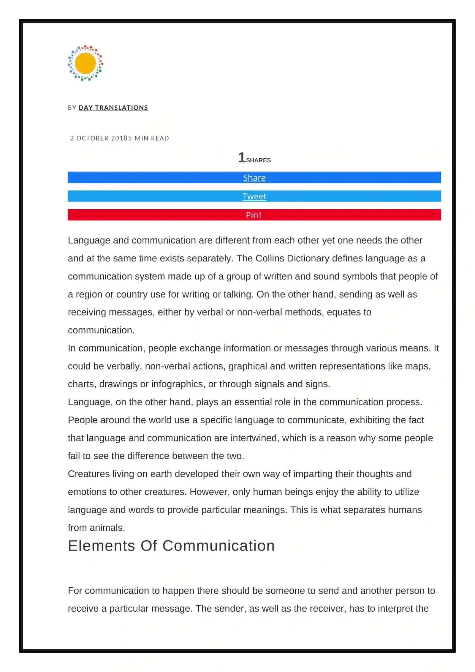 Language and Communication 4