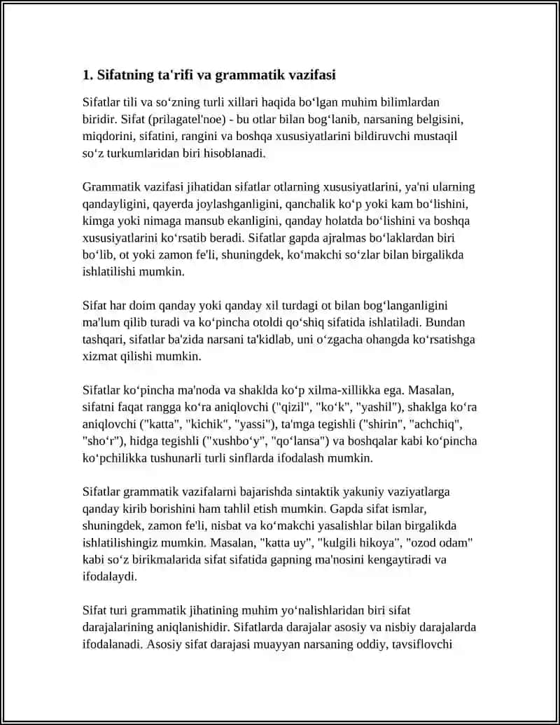 Sifatlar 4