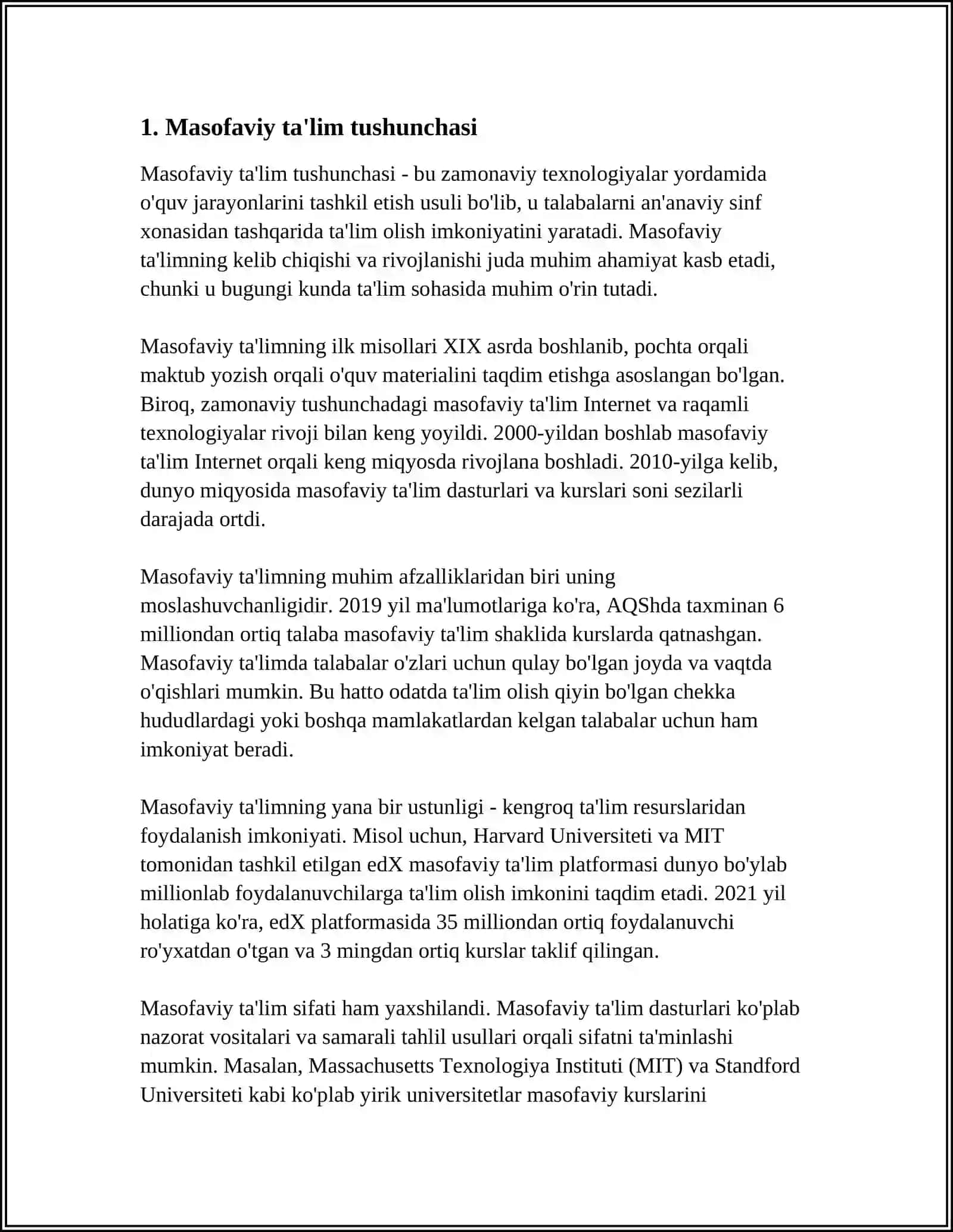 MASOFAVIY TA'LIM IMKONIYATLATI AFZALLIKLARI VA ELEKTRON DARSLIKLAR BILAN TANISHISH 4