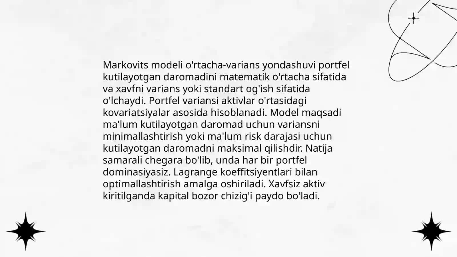 Portfel tanlash nazariyasi 4