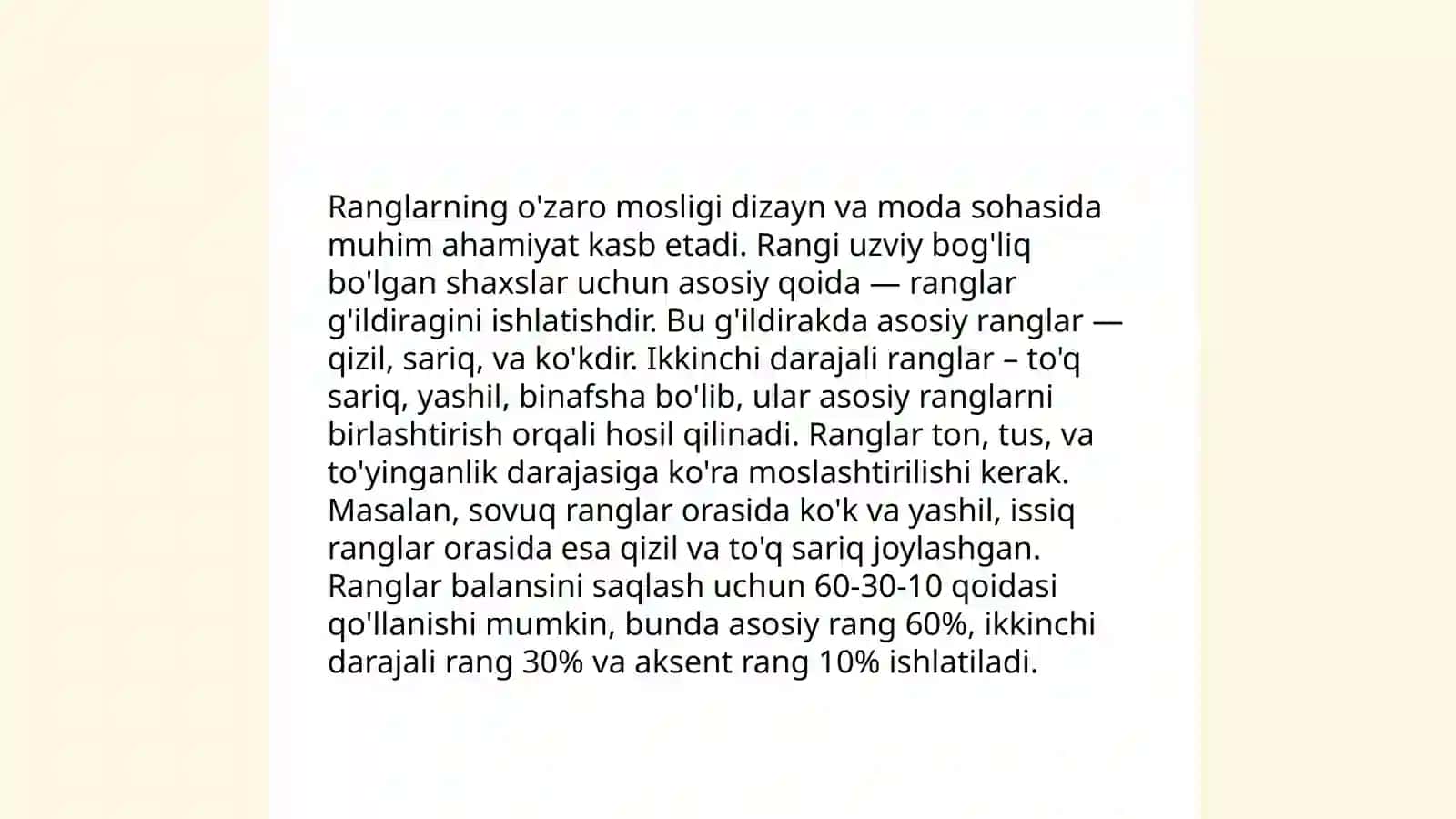 Kartalarni jihozlashda rang asosiy vosita 4