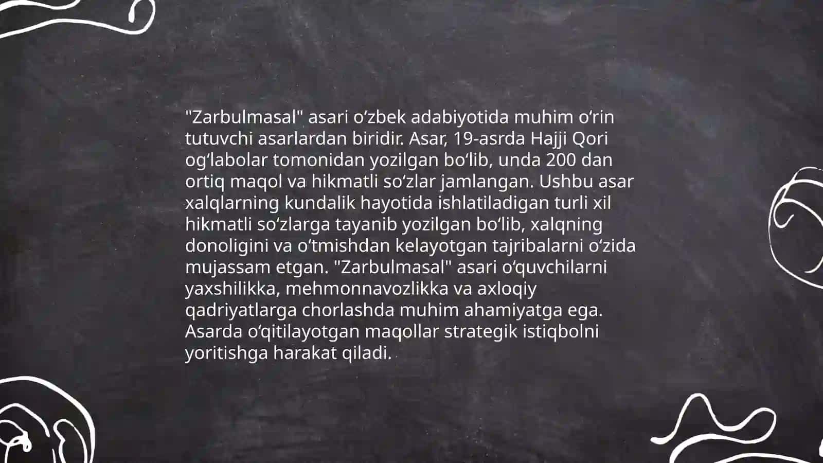 Gulxaniyning Zarbulmasal asari 4