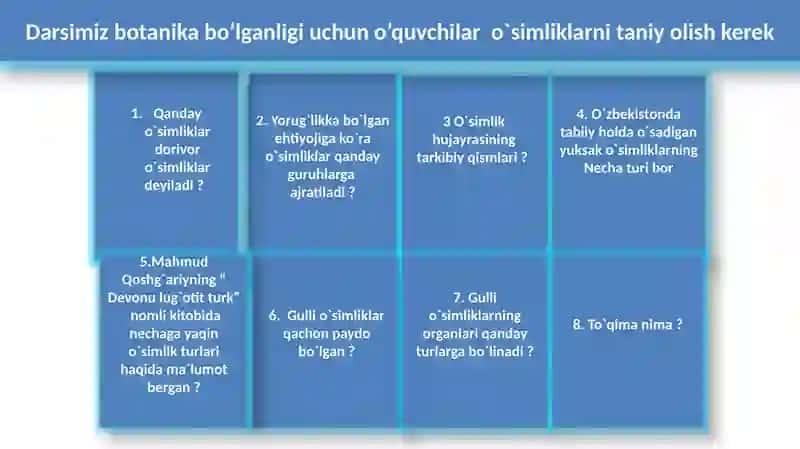5-sinfo’quvchilariuchun “Novdada barglarning joylashishi” 4