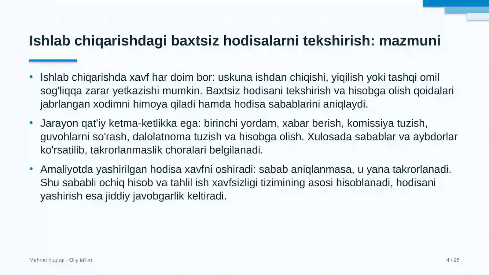 Mehnat huquqi · Oliy ta'lim 4
