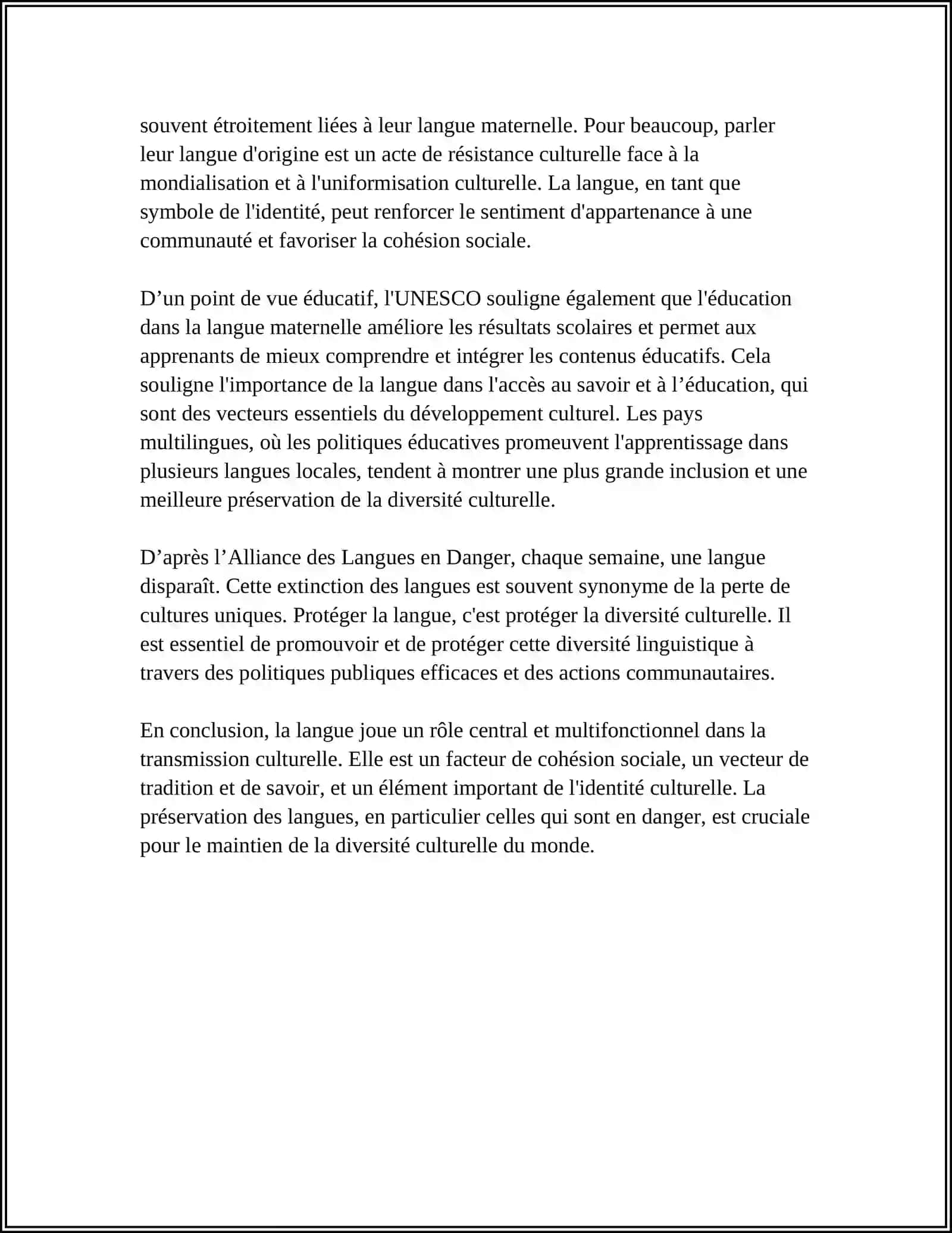 REFERAT: LE LIEN ENTER LANGUE ET CULTURE 4