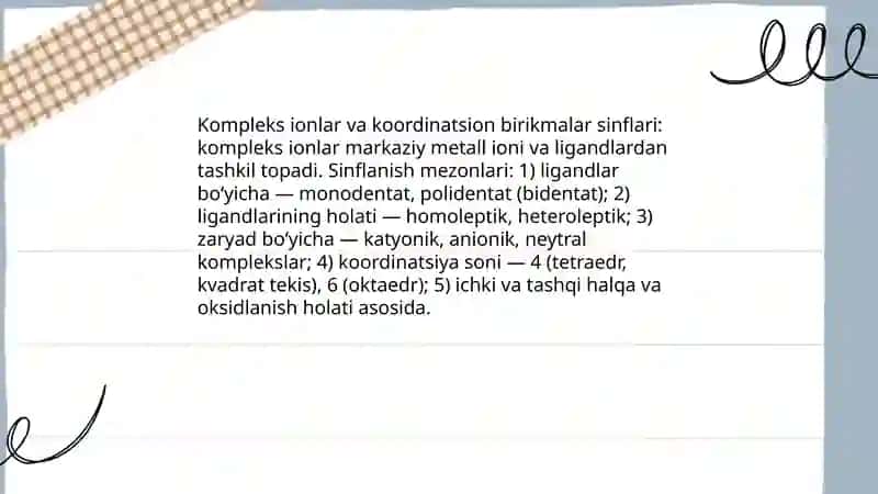 Kompleks birikmalar-bioligik faol birikmalar 4