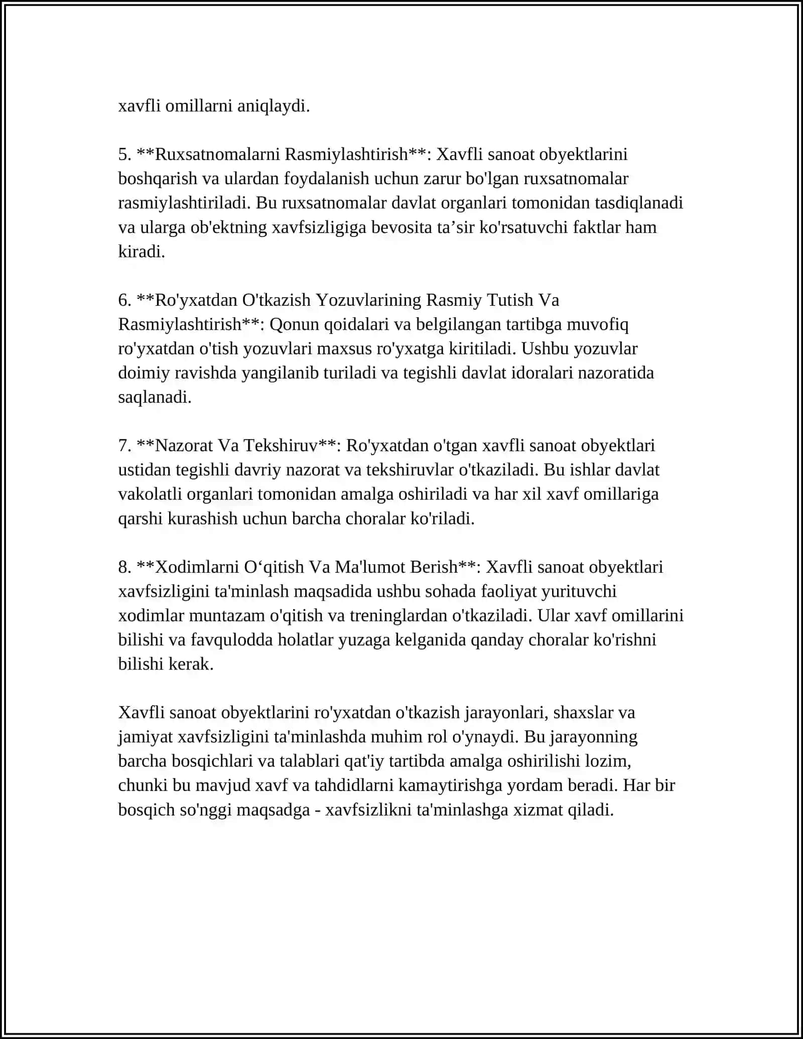 XAVFLI SANOAT OBYEKTLARINI ROYXATDAN O‘TKAZISH 4