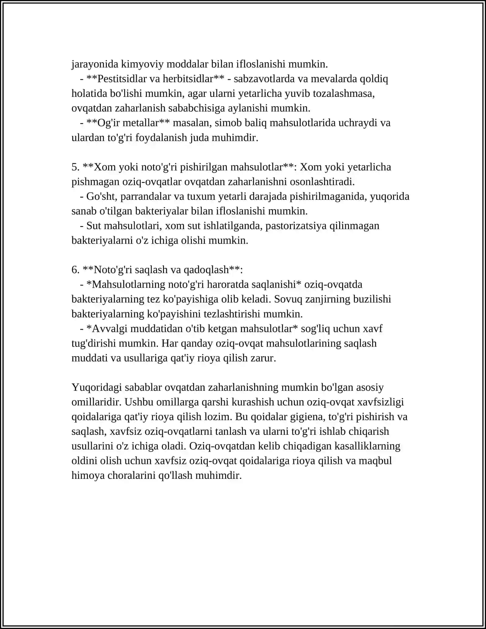 OVQATDAN ZAHARLANISHLAR VA ULARNING PROFILAKTIKASI 4