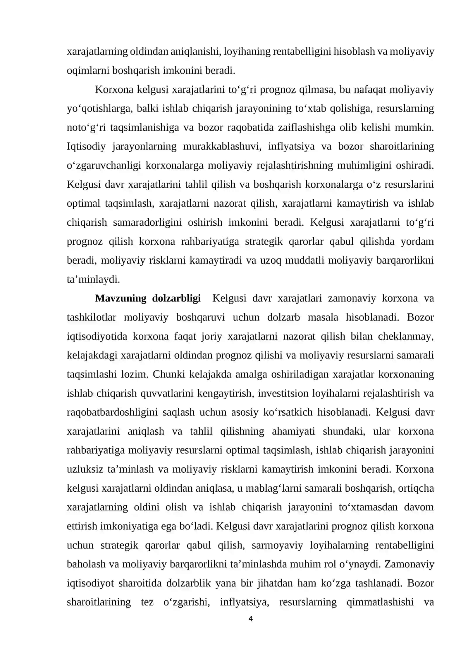 Kelgusi davr xarajatlari 4