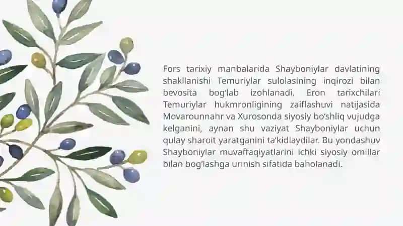 Eron tarixshunosligida Shayboniylar tarixi 4