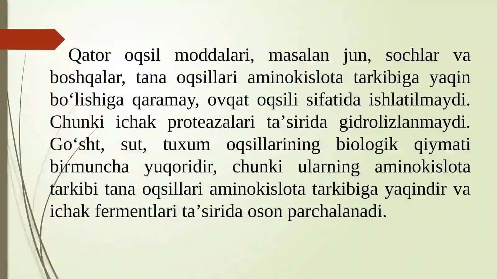 Oqsillarning protiolitek parchalanishi va aminokislotalar soʻrilishi 4