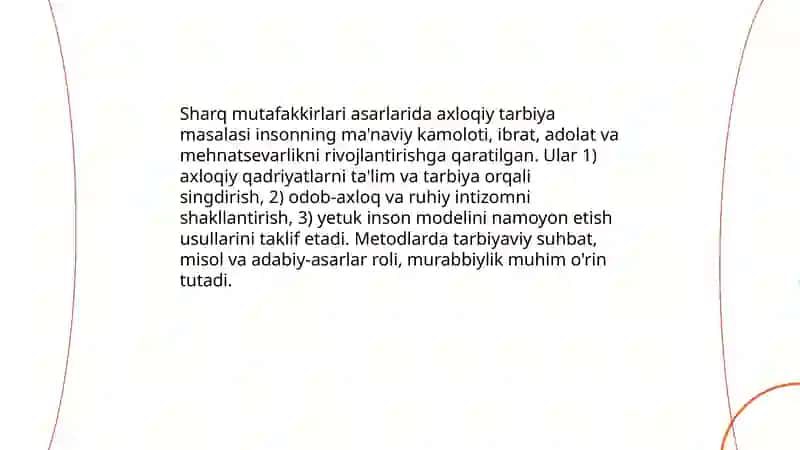 Sharq mutafakkirlari asarlarida tarbiya masalasi 4