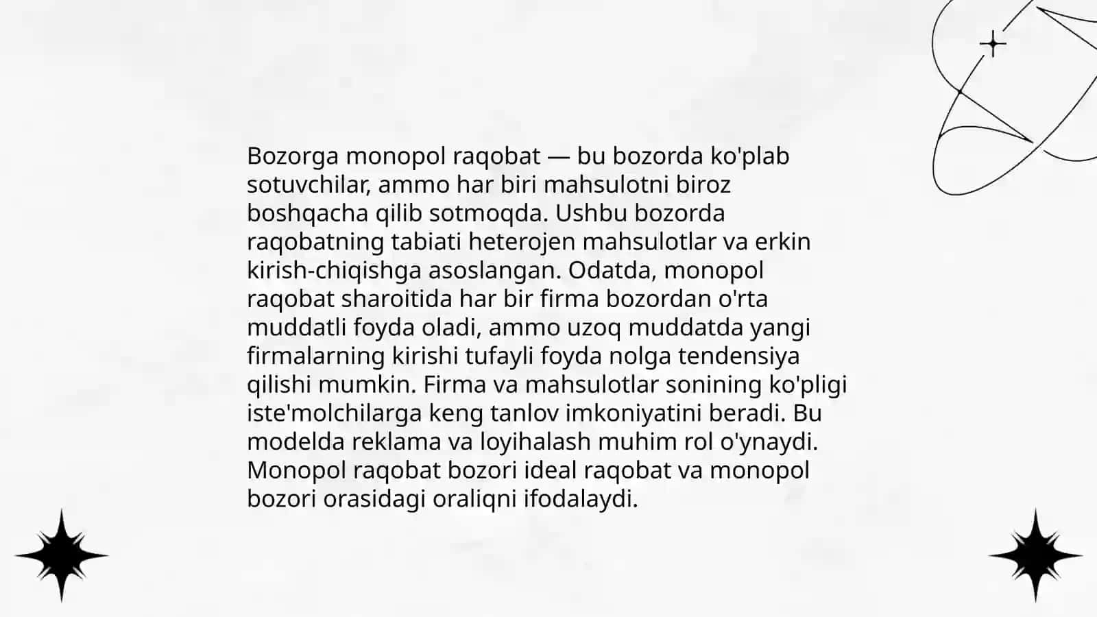 Raqobatlashgan monopol bozor 4