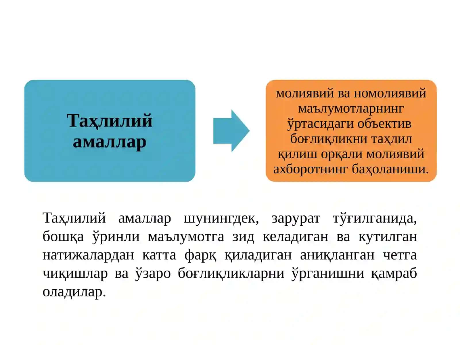 ТАҲЛИЛИЙ АМАЛЛАР 4