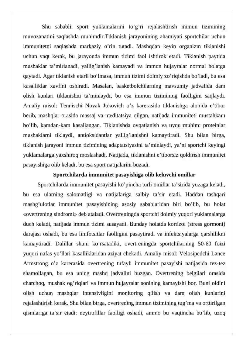 Sportchilarda immunitet tushunchasi 4
