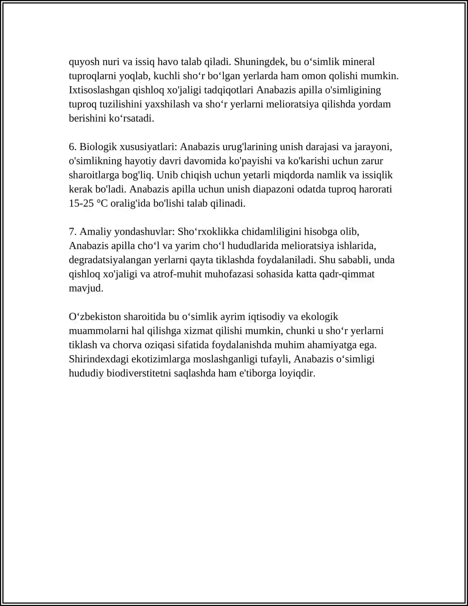 ANABASIS APYLLA O'SIMLIGI ALKALOIDLARI 4