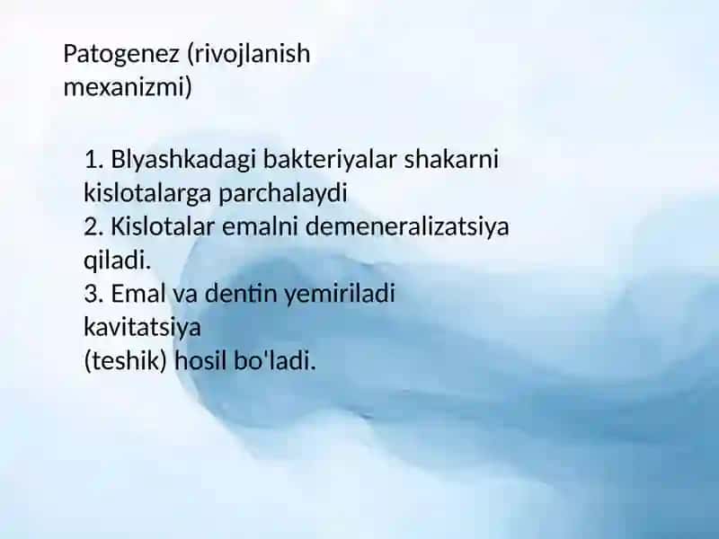 Karies, pulpit, periodontit. Klinikasi tashxisi va davolash 4