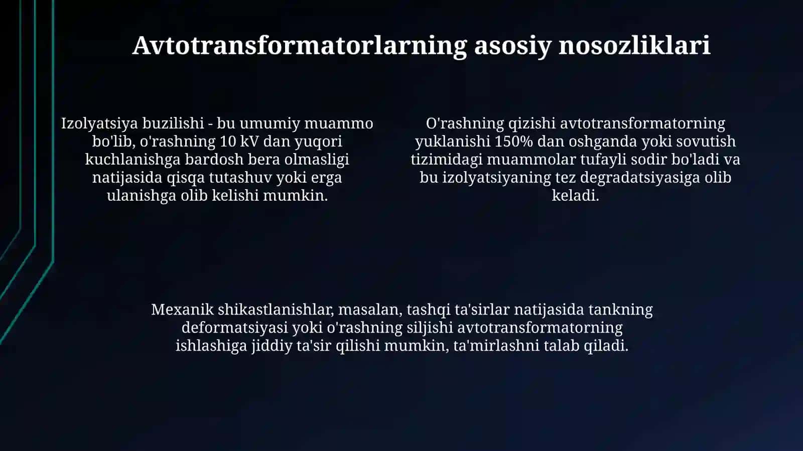Avtotransformatorlarni texnikdiagnostikaqilish 4