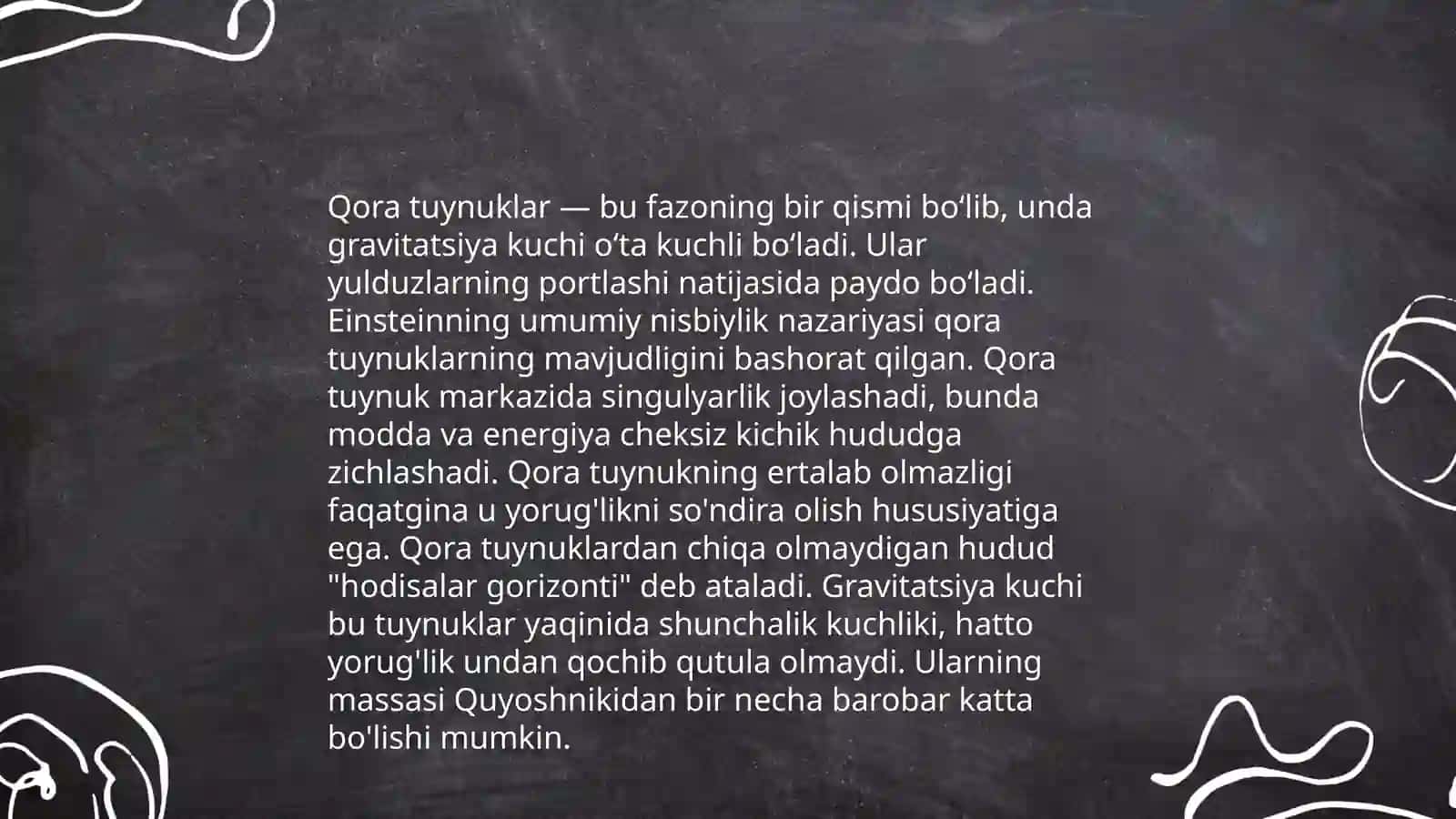 Qora tuynuklar nazariyasi 4