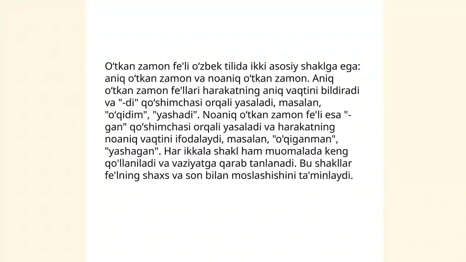 Oʻtkan zamon fe'li 4