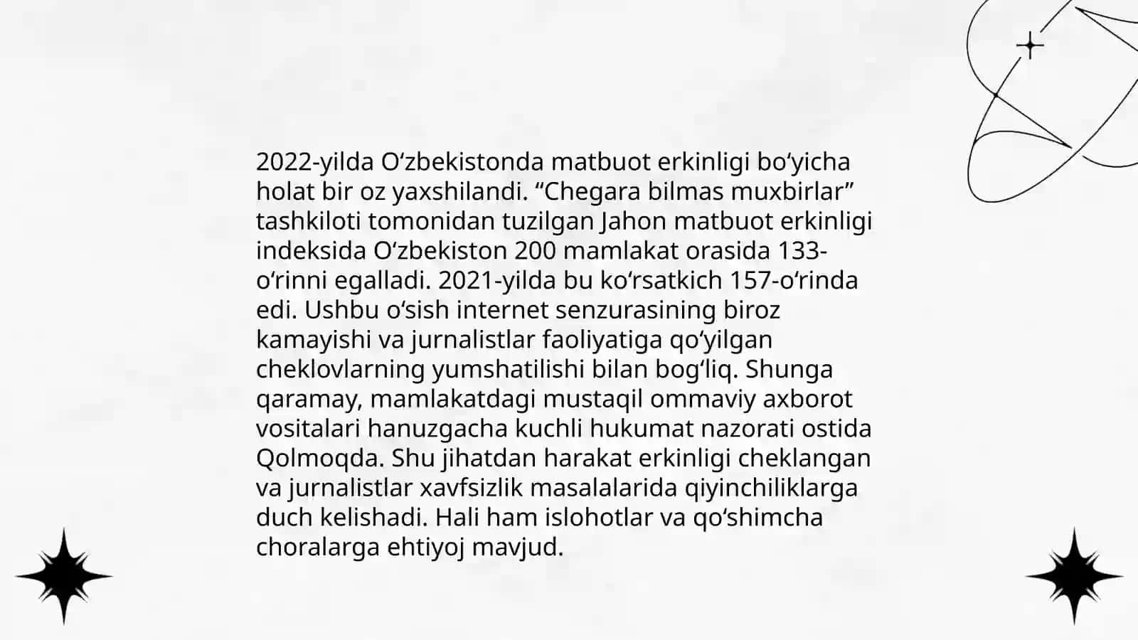 O'zbekiston Respublikasida ommaviy axborot vositalarining faoliyati 4
