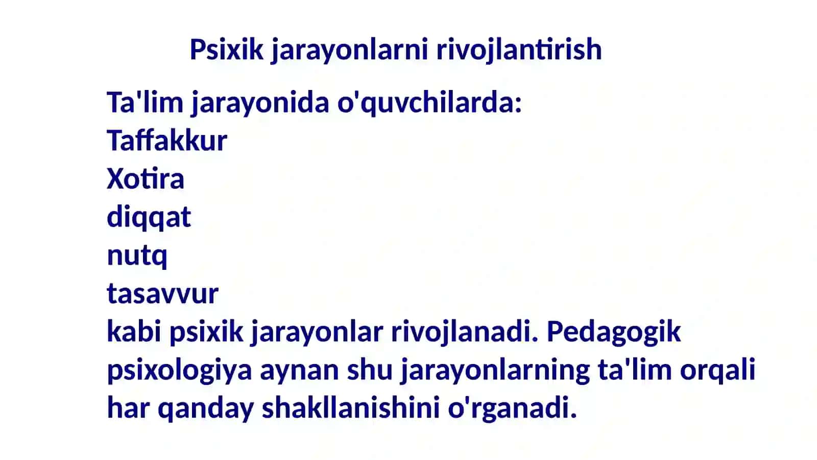 Taʼlimning psixologik asoslari 4