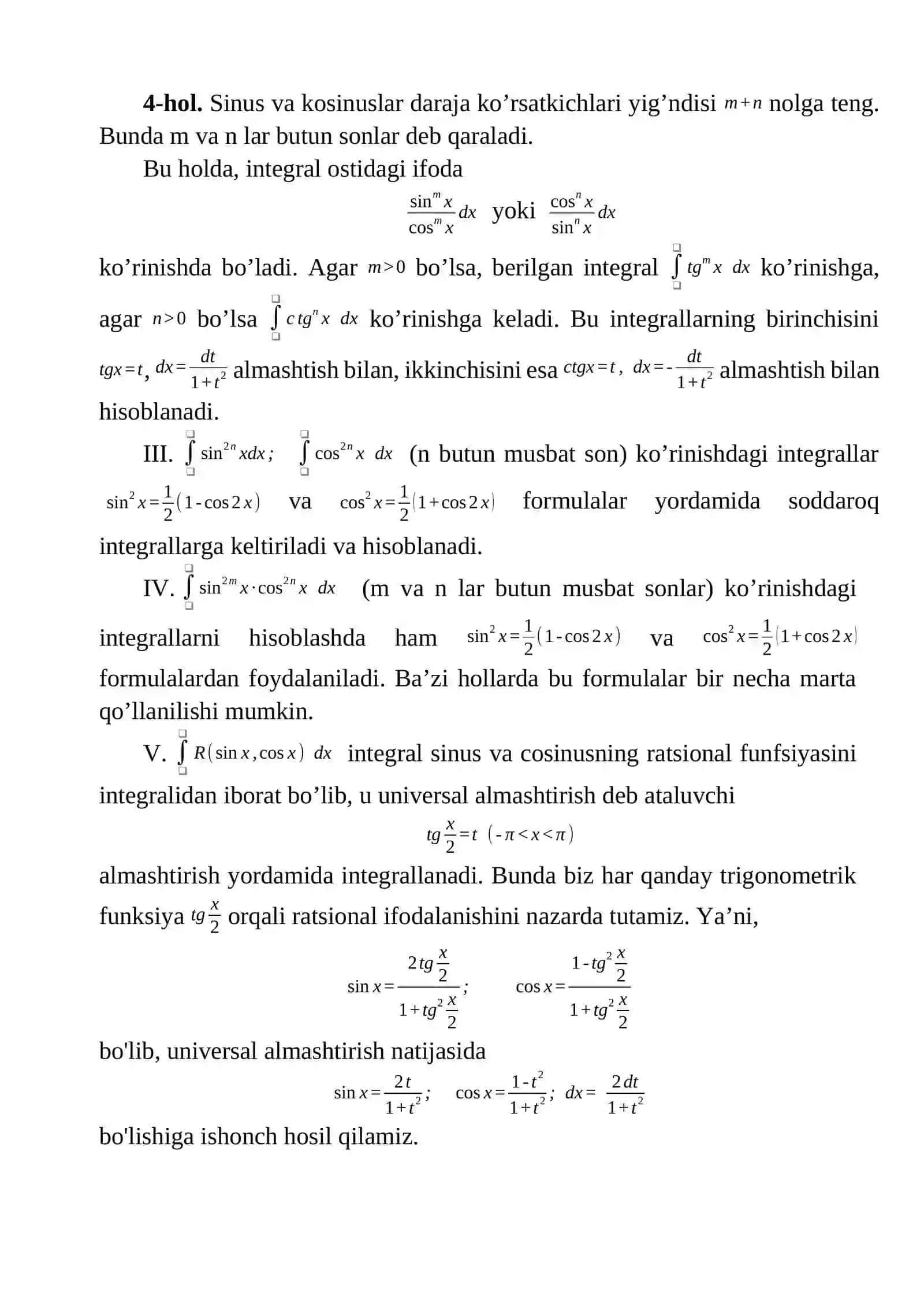 Fizika va astronimiya, Matematik Analiz 4