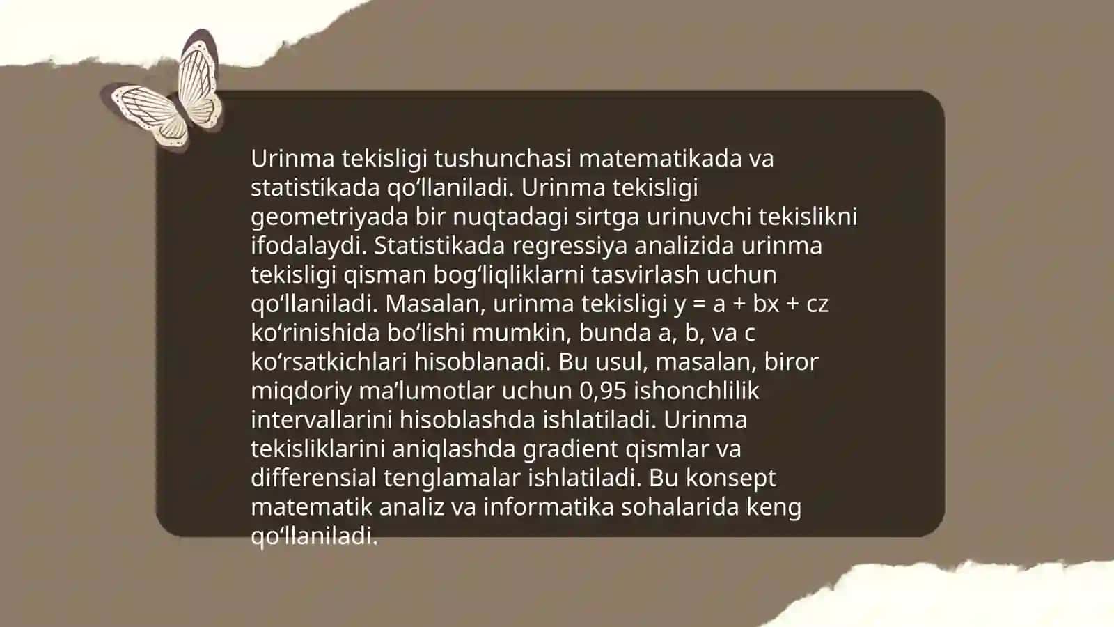 2-tartibli sirtlarning urinma tekisligi 4
