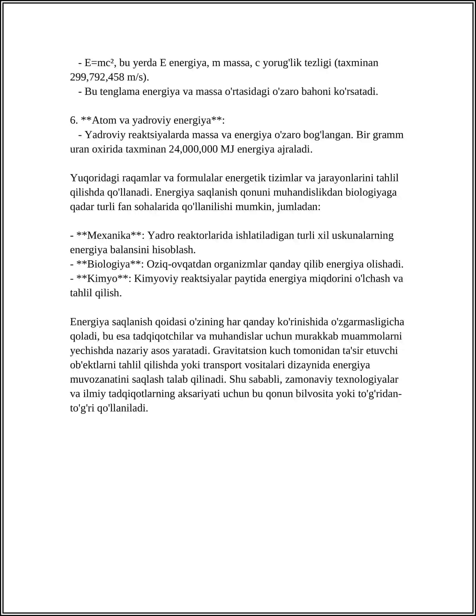 TÒLIQ ZANJIR UCHUN OM QONUNI 4