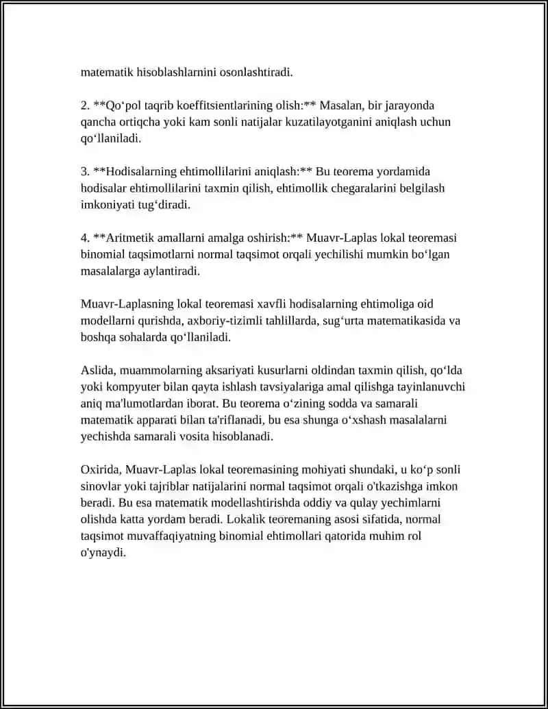 MUAVR LAPLASNING LOKAL TEOREMASI 4