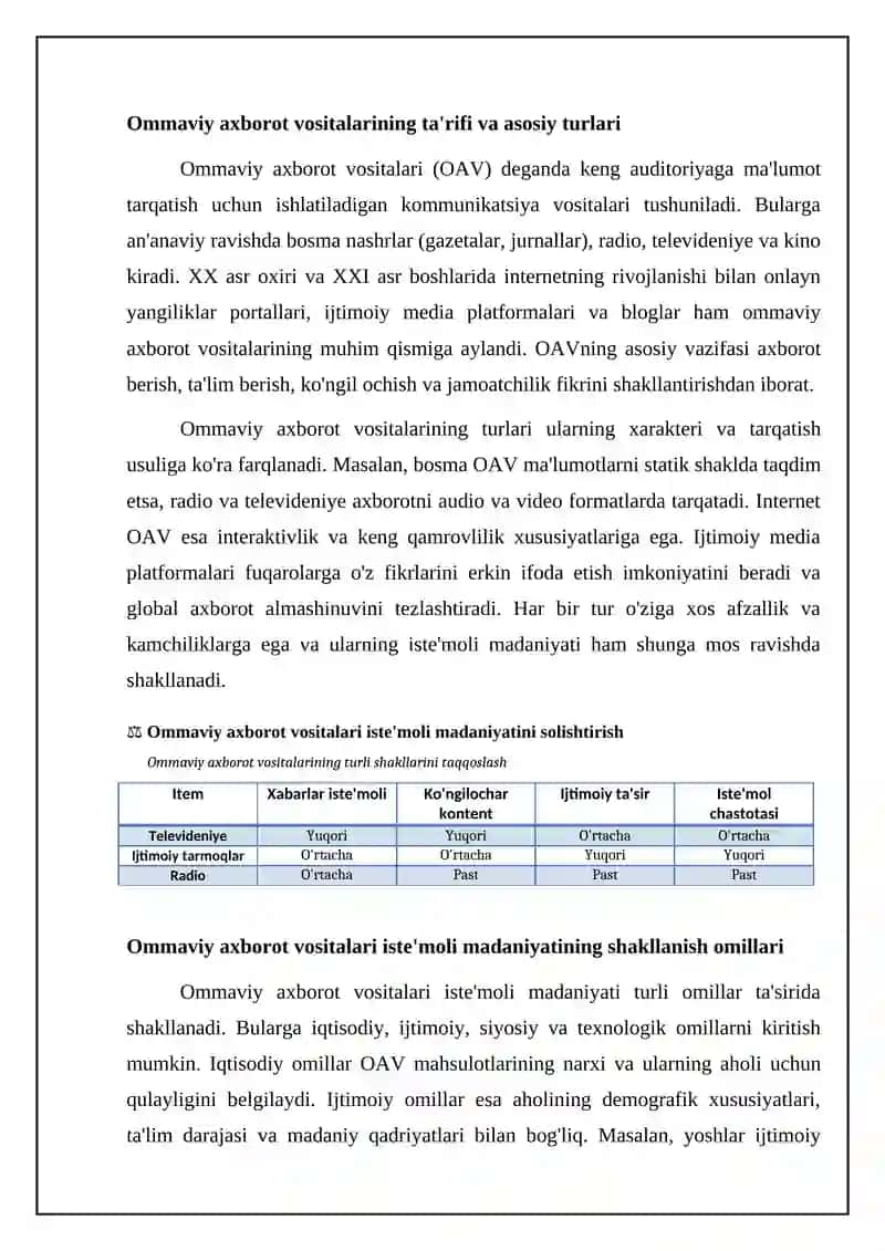 Ommaviy axborot vositalari iste'moli madaniyatiga kirish 4