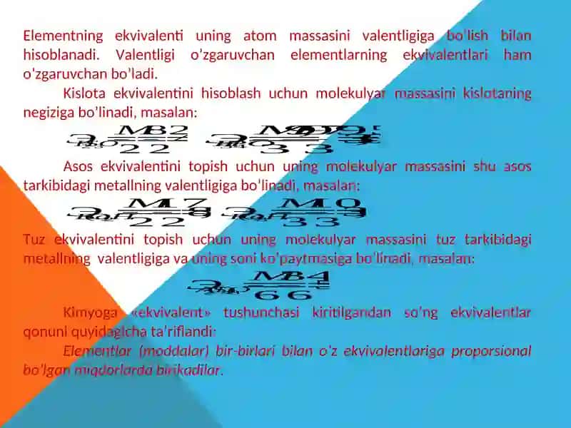 Kimyoning asosiy qonunlari 4