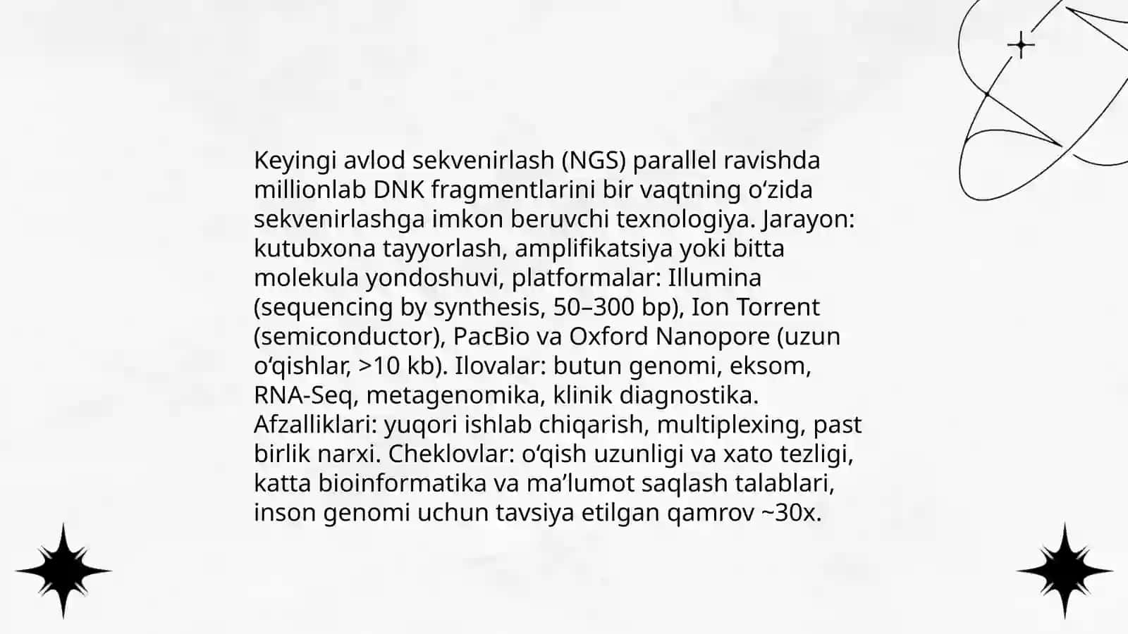 Sekvinirlash usullari 4
