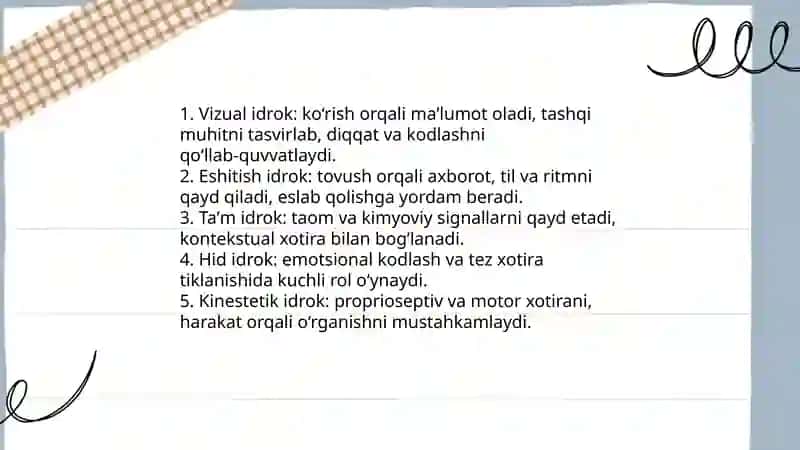 Idrok tafakkur xotira 4