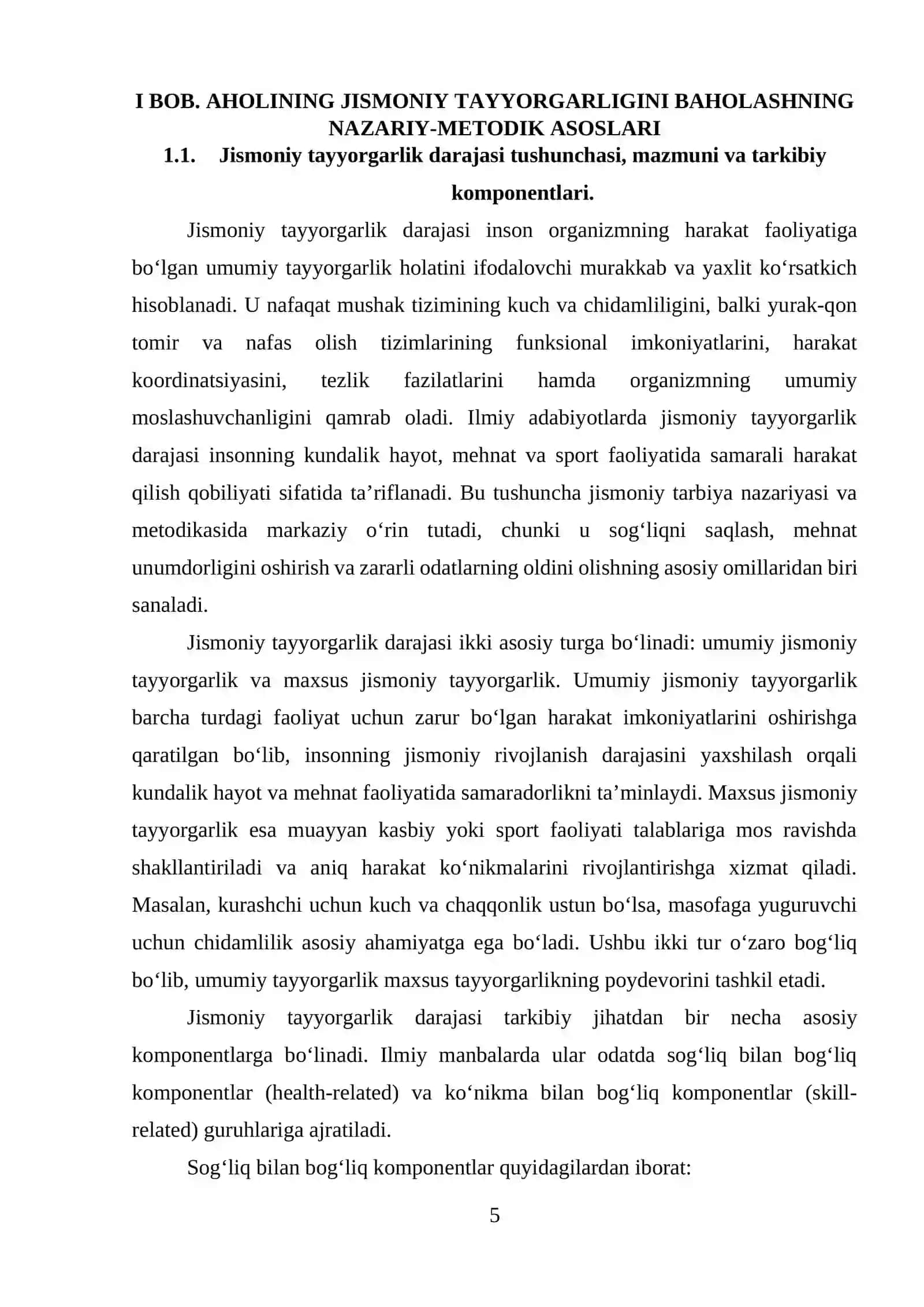 Aholining jismoniy tayyorgarligini baholash mezonlari 4