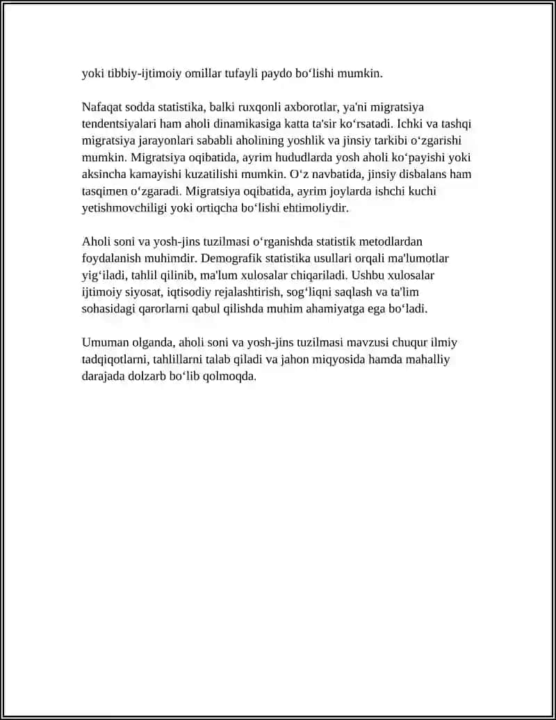 Aholi harakati va koʻpayish statistikasi 4