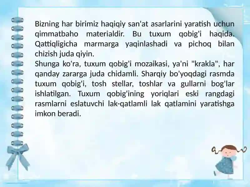Tuxum Po'chog'idan Mozaika Yasash 4