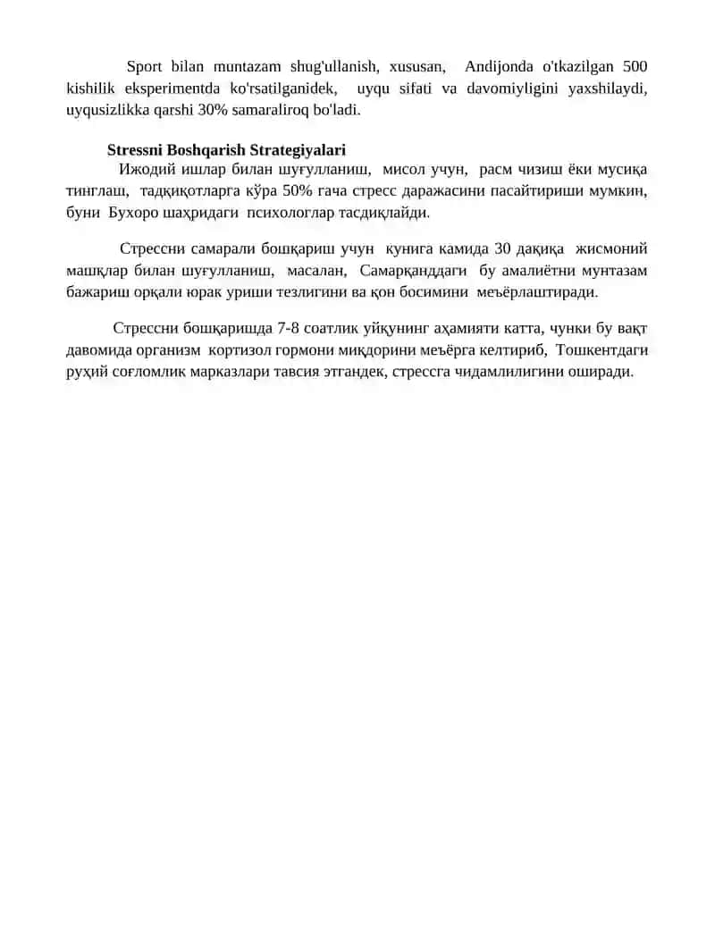 Stressga Qarshi Kurash Usullari 4