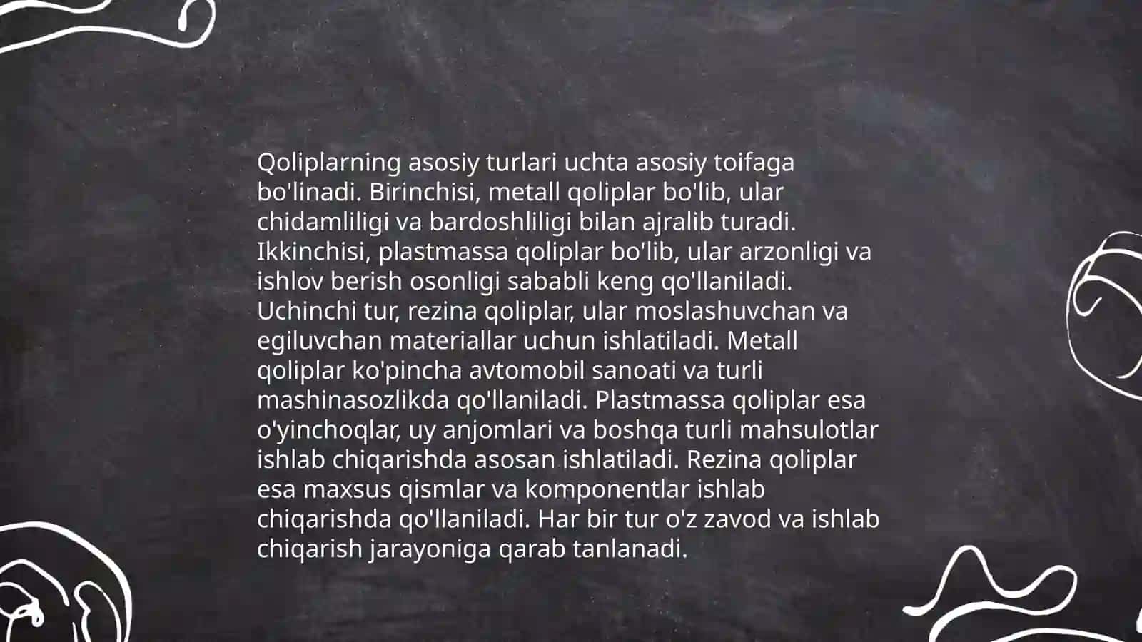 Qoliplar va ularning tasnifi 4