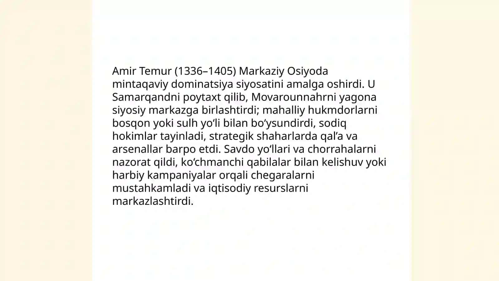 Amir Temurning tashqi siyosati 4