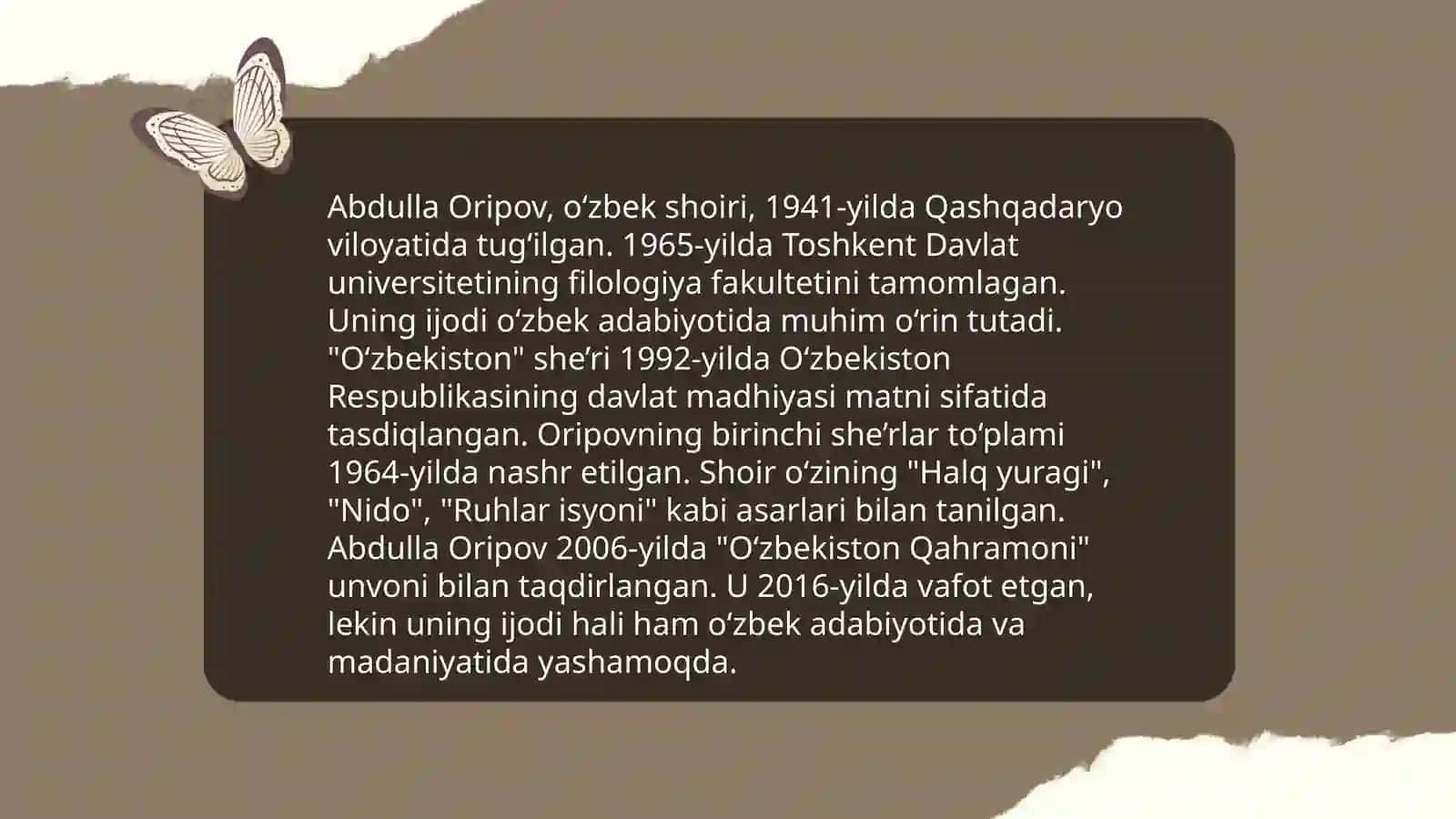 Abdulla Oripovning hayoti 4