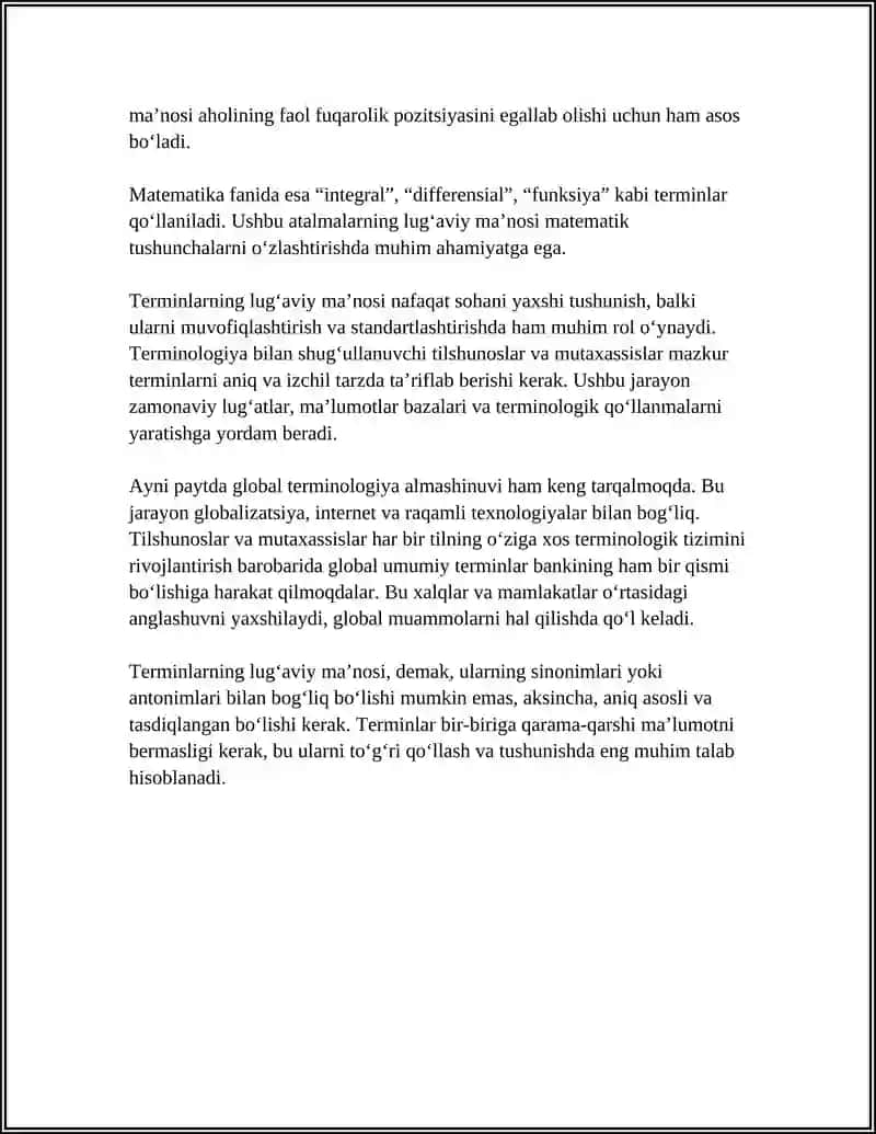 TERMINLARNING MONOSEMANTIK XARAKTERI 4