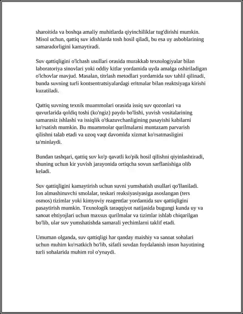 SUVNING QATTIQLIGI VA UNING YUMSHATISH USULLARI 4