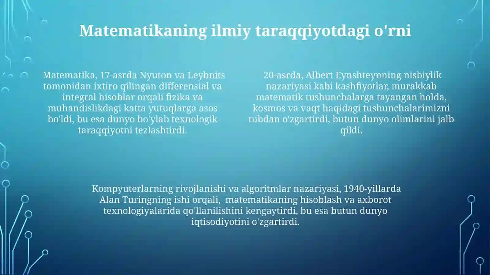 Matematikafaniningdunyomadaniyativatarixidagitutgano'rni 4
