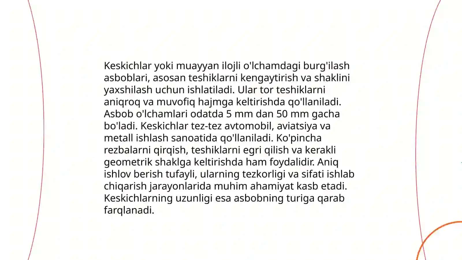 Keskichlar,ularning vazifalari,turlari 4
