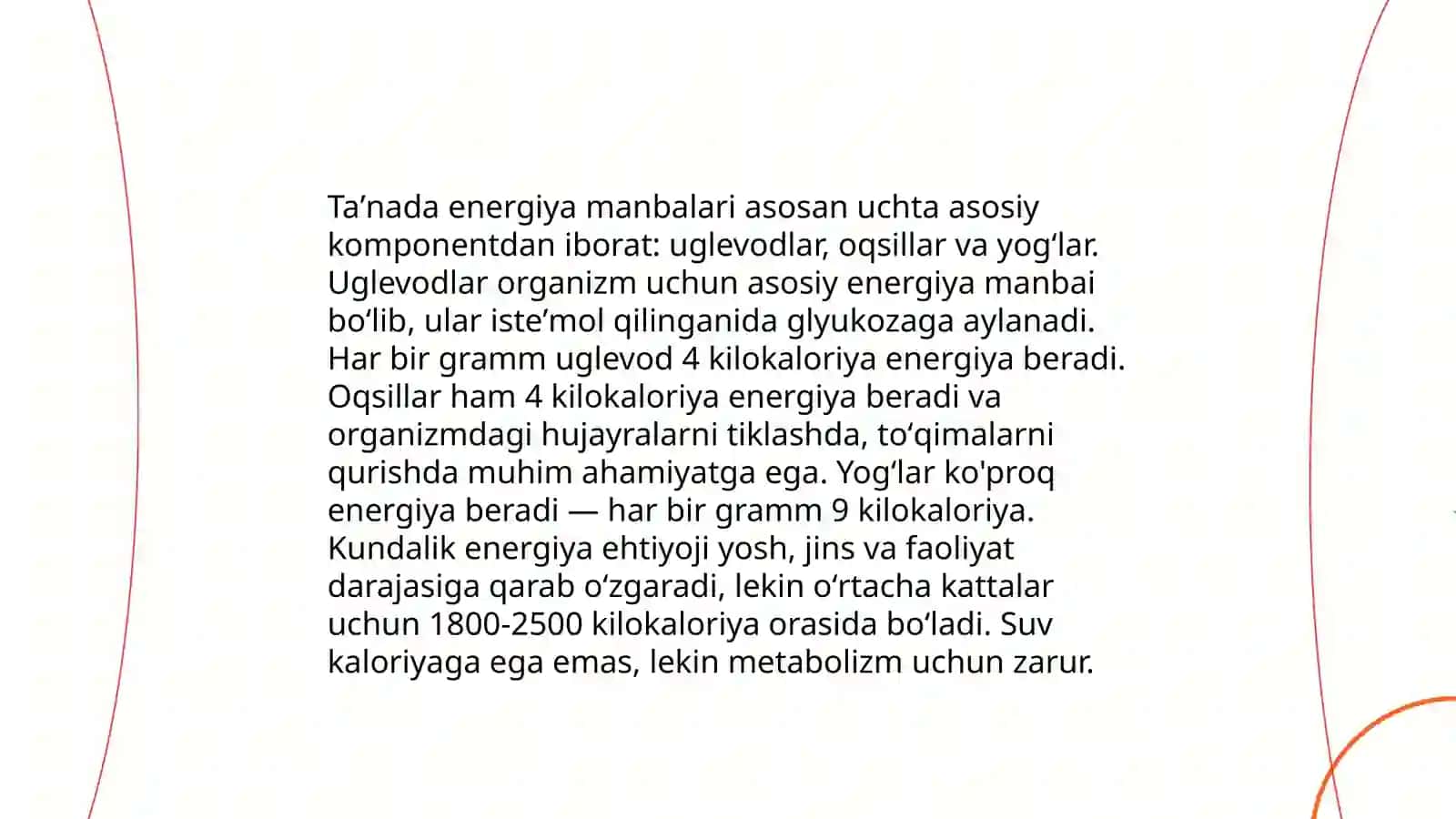 Energiya almashinuvining boshqarilishi 4